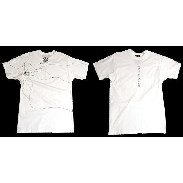 戦国武将Tシャツ 【本多忠勝 蜻蛉切】 3Lサイズ 半袖 ホワイト(白) 〔メンズ 大きいサイズ Uネック おもしろ〕