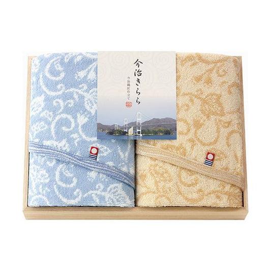 今治きらら 愛媛今治 木箱入フェイスタオル2P 34×75cm B1117595