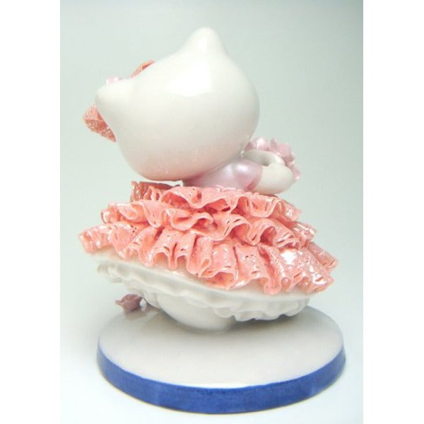 Hello Kitty ハローキティ レースドール 陶製人形 ピンク 磁器 高さ14×ベース径11cm 日本製【代引不可】
