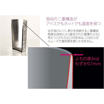 HORIE（ホリエ） 新潟県燕産 チタン二重タンブラー 華チタン 250cc 桜舞（ピンク/ブルー）2色セット【代引不可】
