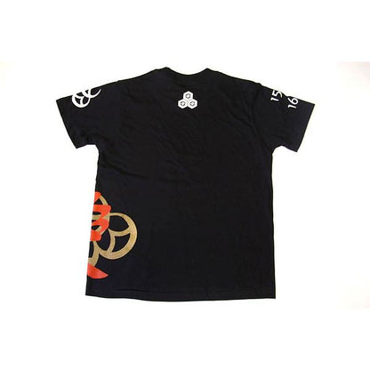 戦国武将Tシャツ 【直江兼続 愛】 XSサイズ 半袖 綿100% ブラック(黒) 〔Uネック おもしろ〕