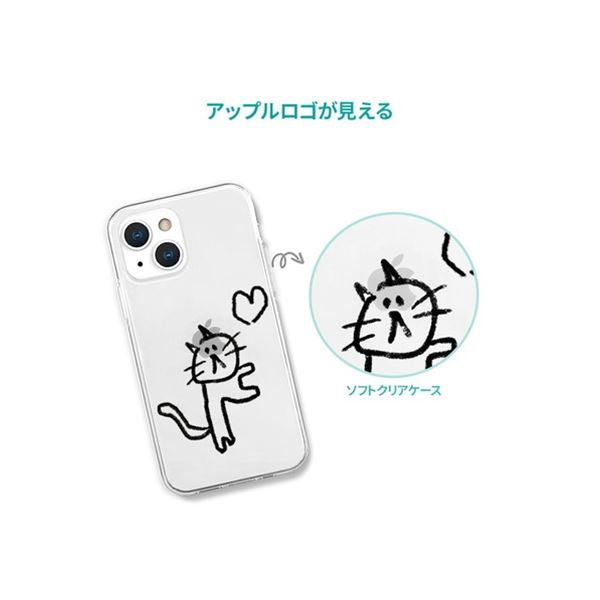 AKAN ソフトクリアケース for iPhone 13 mini ネコハート AK20961i13MN