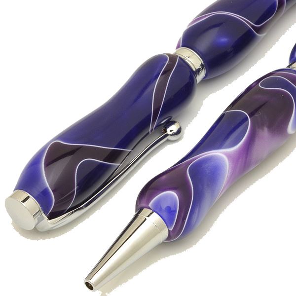 アクリルボールペン/文房具 【カシスパープル Purple】 クロスタイプ 芯：0.7mm 日本製 文具 オフィス用品 『Marble Pen』