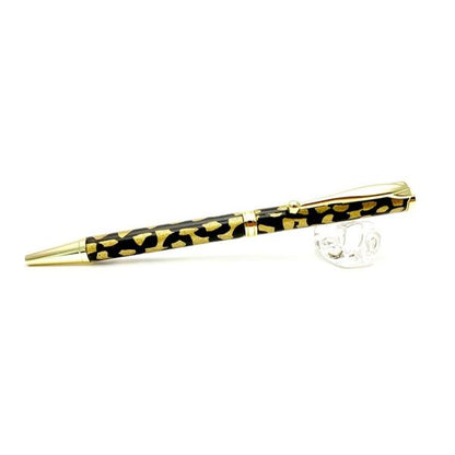 日本製 ハンドメイド ボールペン/文房具 【金箔変り玉・黒金】 クロスタイプ 芯：0.7mm 美濃和紙 友禅紙 文具 オフィス用品