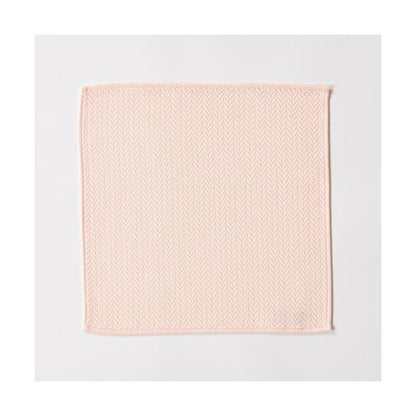 【5個セット】楠橋紋織 くすばしタオル わた音 ヘリンボン ハンカチタオル 約25cm×25cm ピンク 1-65608-86-PX5