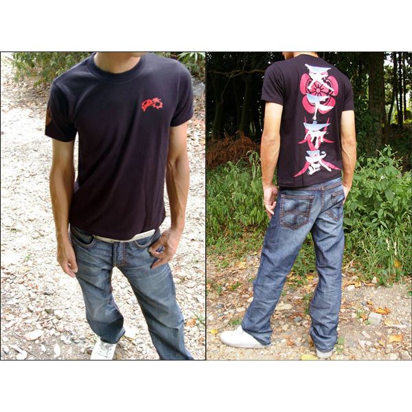戦国武将Tシャツ 【織田信長 天下布武】 XSサイズ 半袖 綿100% ブラック(黒) 〔Uネック おもしろ〕