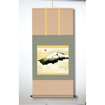 〔 横山大観生誕150年 〕 富士図 富士絵画 高精彩特色技術絵 横山大観 霊峰富士 掛軸 尺五 霊峰不二