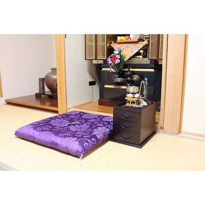 ミニ チェスト 収納棚 3段 約幅23×奥行き32×高さ25cm 木製 桐材 和風 完成品 お仏壇 仏間 リビング【代引不可】