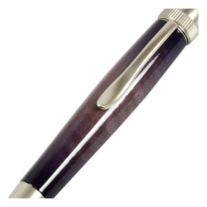 キャンディカラー ボールペン/文房具 【Purple カーリーメイプル】 パーカータイプ 芯：0.7mm 日本製 文具 『Air Brush Wood Pen』