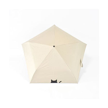 三国 MKN 遮光&遮熱 黒コーティング傘 ALL Weather対応 50cm自動開閉ミニ 傘と猫 ベージュ S3517415