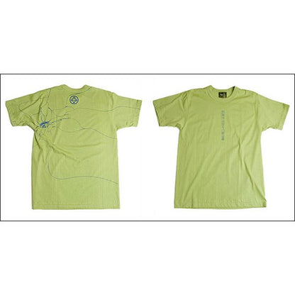 戦国武将Tシャツ 【本多忠勝 蜻蛉切】 Sサイズ 半袖 わさび色(グリーン) 〔Uネック おもしろ〕