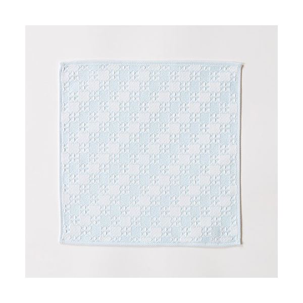(まとめ) 楠橋紋織 くすばしタオル わた音 しゅすワッフル ハンカチタオル 約25cm×25cm ブルー 1-65610-86-B 【×5セット】