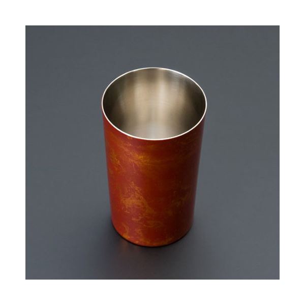 ウチキ 漆磨 漆塗りカップ 白檀 (びゃくだん) ハイボールカップ 赤 (二重構造) SCW-H502