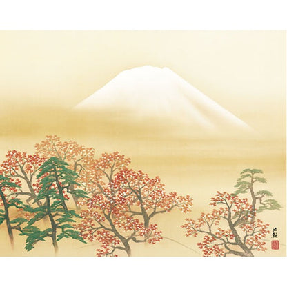 〔 横山大観生誕150年 〕 富士図 富士絵画 高精彩特色技術絵 横山大観 霊峰富士 掛軸 尺五 日本心神