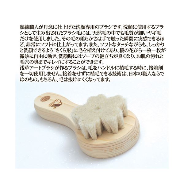 アートブラシ社 山羊毛の洗顔ブラシ さくら（スタンド付） 812555