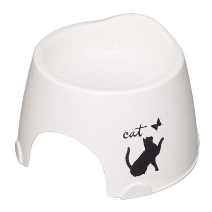 （まとめ）猫専用フードボウル すべり止め付 ホワイト【×5セット】 (猫用品)【代引不可】