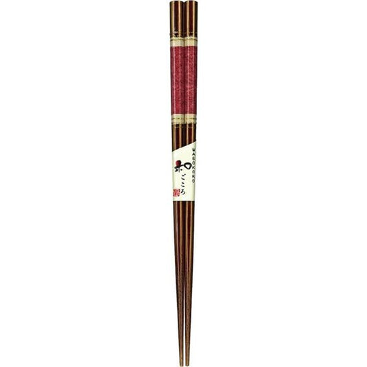 【5個セット】 アオバ 抗菌食洗箸 六角初音 21cm 赤