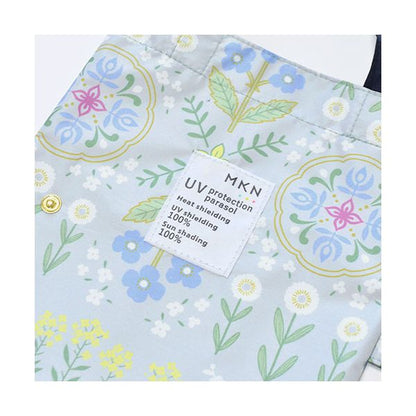 三国 MKN 遮光&遮熱 黒PU傘 50cm軽量コンパクトミニ 花文様・猫(トートバッグ) グレー S3518403