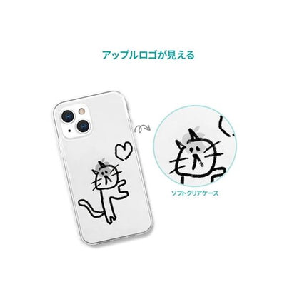 AKAN ソフトクリアケース for iPhone 13 ネコハート AK20988i13
